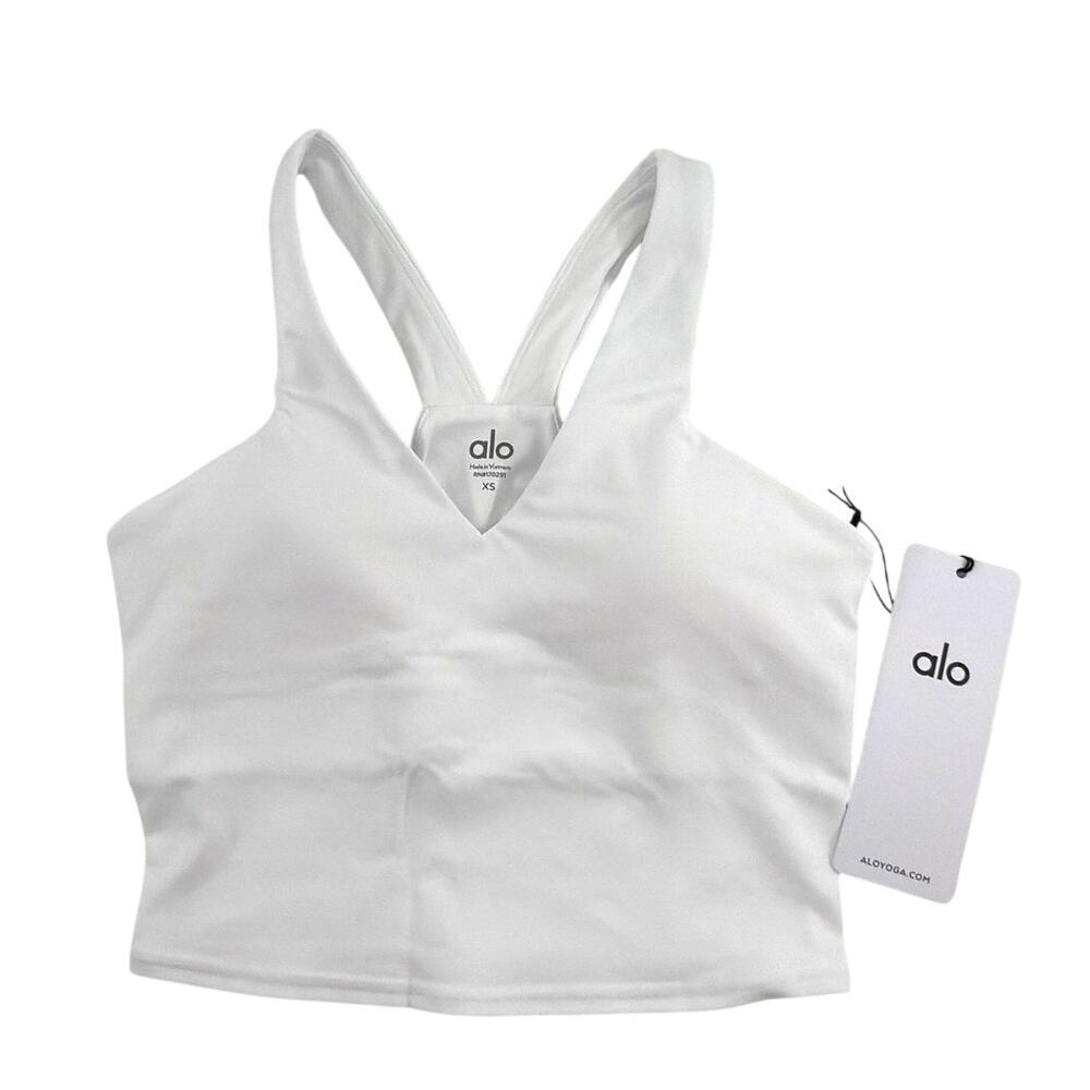 Alo Yoga White Airbrush Real Bra Tank Size Size XS - Picture 3 of 9
